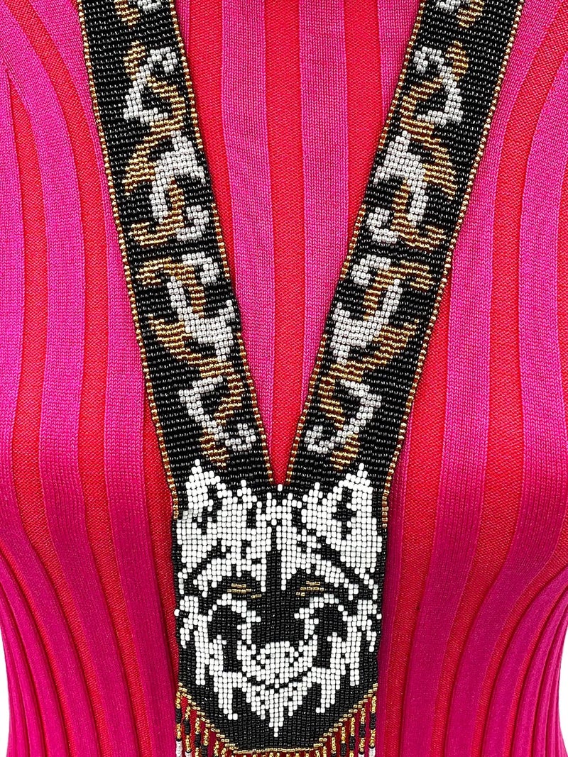 BeadsCorner Native Tribal Style Long Statement Beaded Necklace for Women Handmade - Image 2
